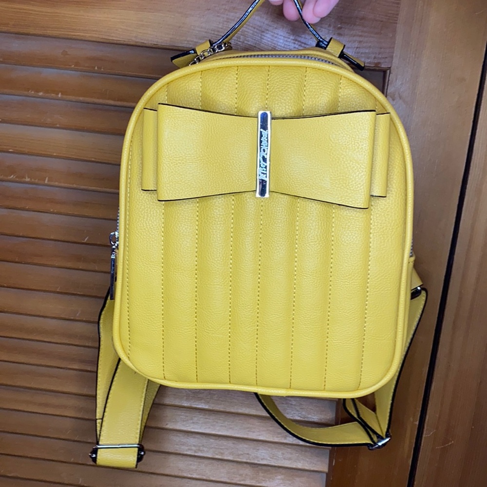 Betsey Johnson Yellow Mini Backpack Purse
